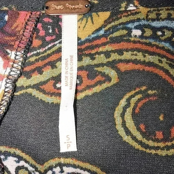 Free People Multi Print Boho Midi Dress Party Casual Paisley Print Size S - Picture 7 of 8